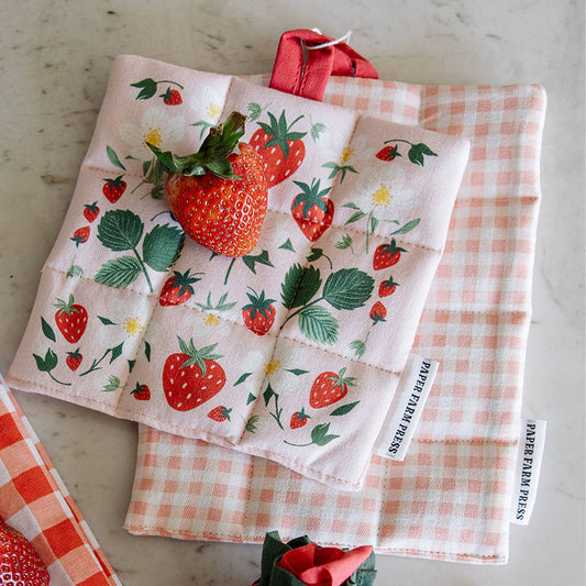 Paper Farm Press - Strawberry Patch Pot Holder Set