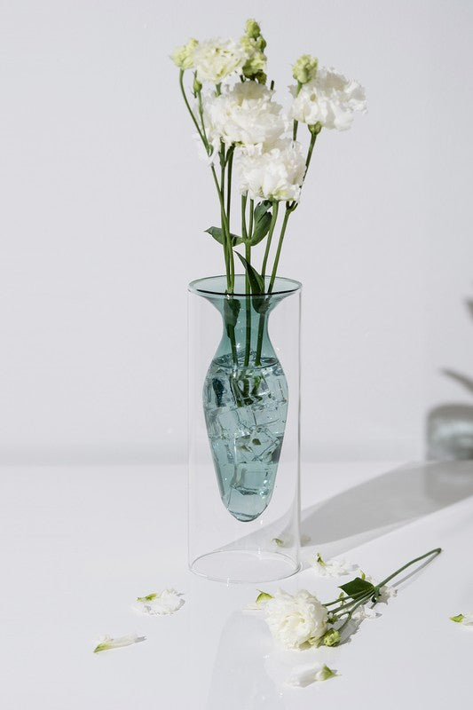 Double Layer Transparent Glass Vase 3 pcs/set