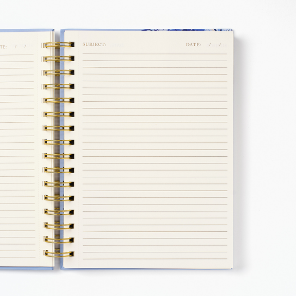 Good Juju Ink - Blue Chinoiserie Bird Spiral Notebook - Jennie Dots