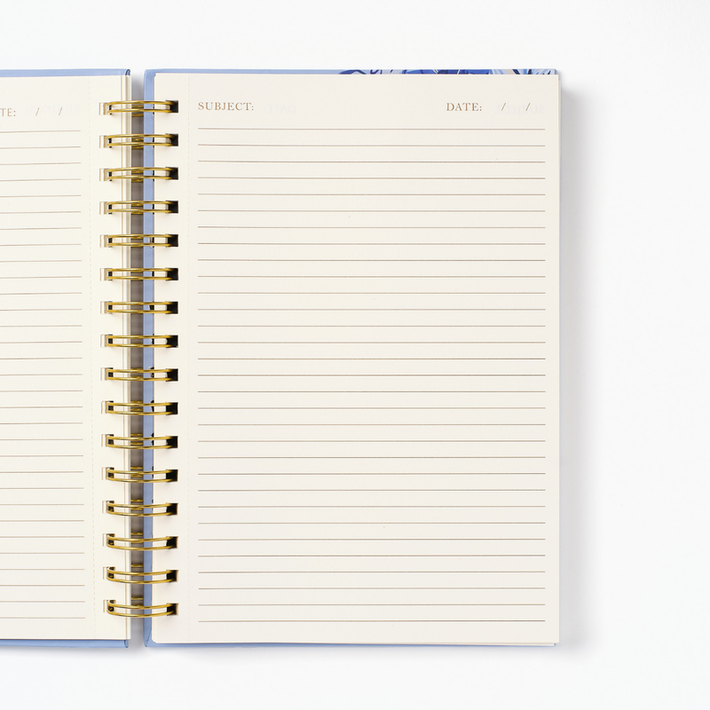 Good Juju Ink - Blue Chinoiserie Bird Spiral Notebook - Jennie Dots