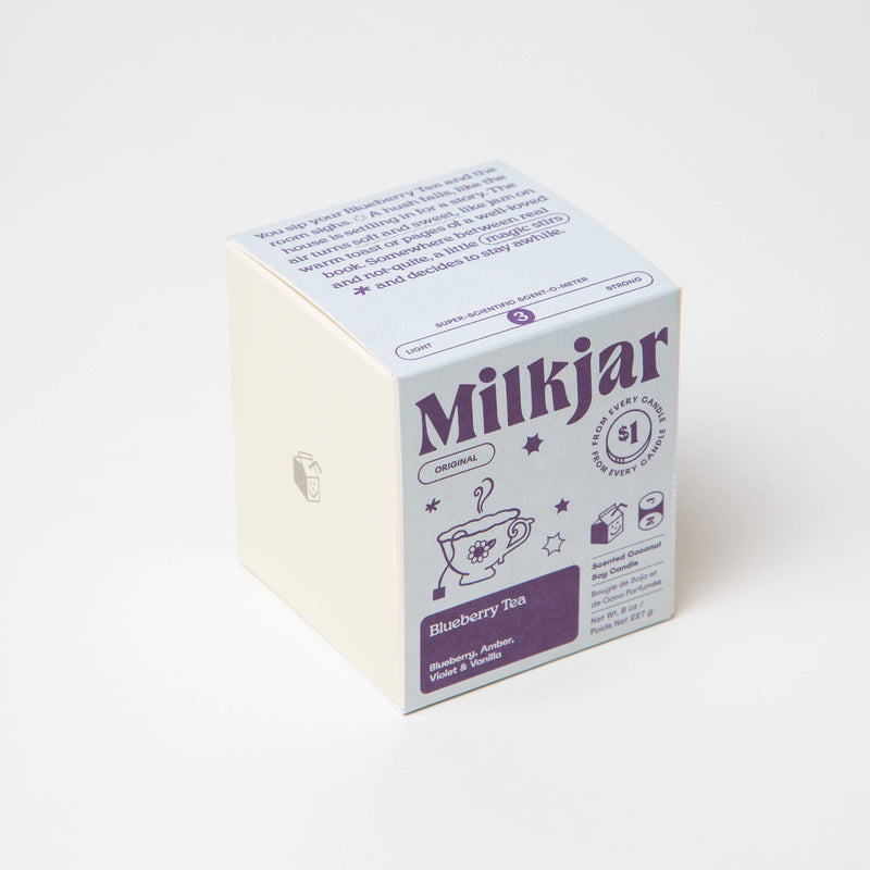 Milk Jar Candle Co. - Blueberry Tea - Blueberry, Amber, Vanilla Coconut Soy Candle