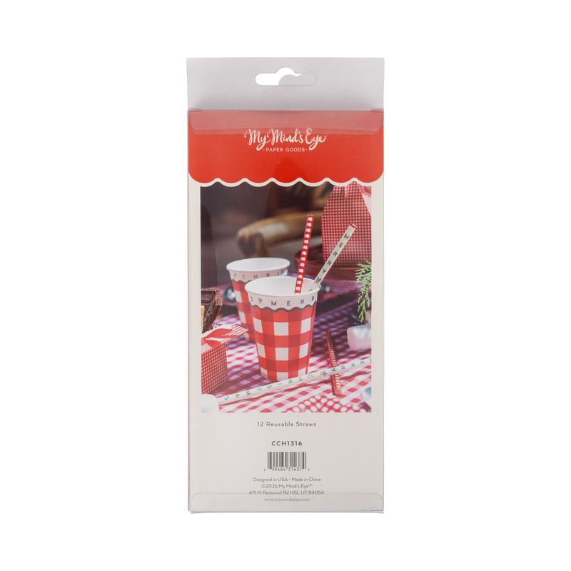 My Mind’s Eye - Gingham Merry Christmas Straws