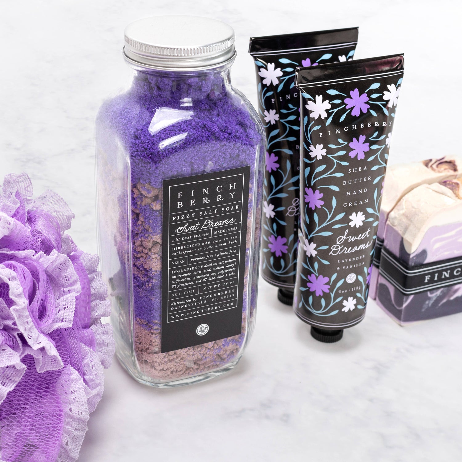 FinchBerry - Sweet Dreams Gluten-Free Fizzy Salt  Bath Soak