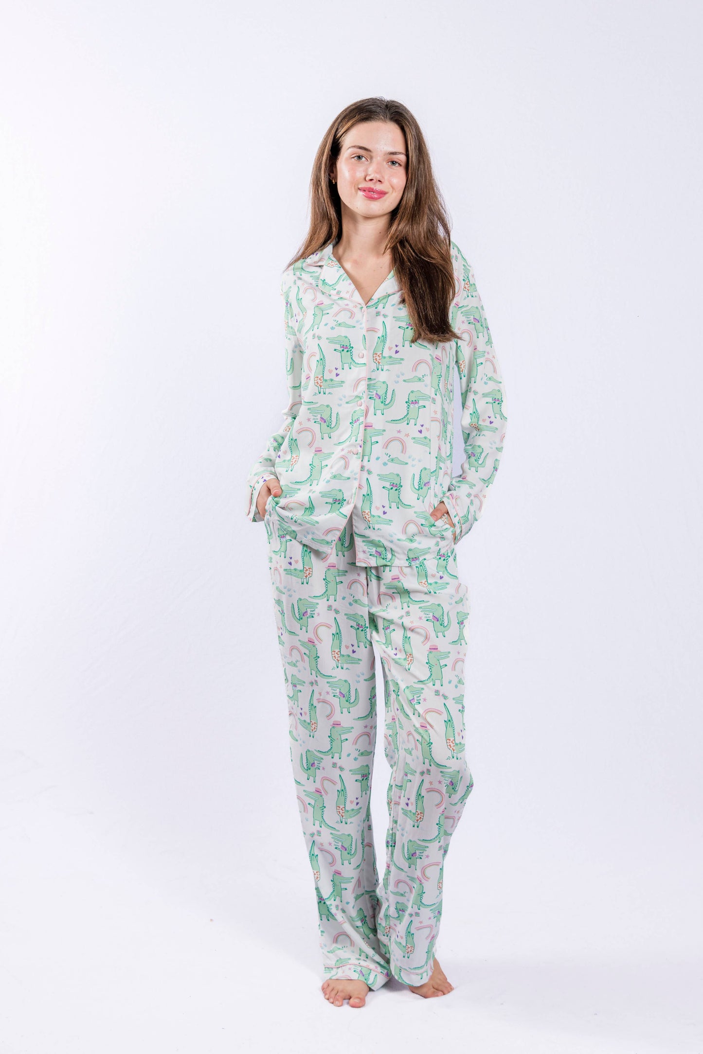 Alligator Adventure Button Down Pant Set