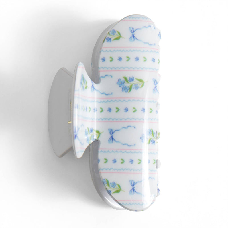 Pippi Post - Blue Floral & Coqeutte Bows Claw Hair Clip