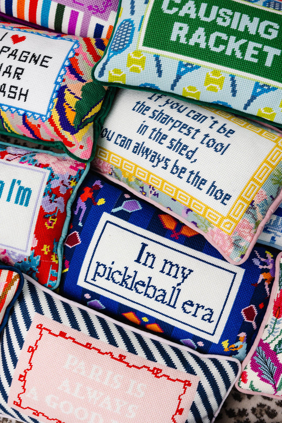“Paris is always a good idea” Needlepoint Pillow - Jennie Dots 