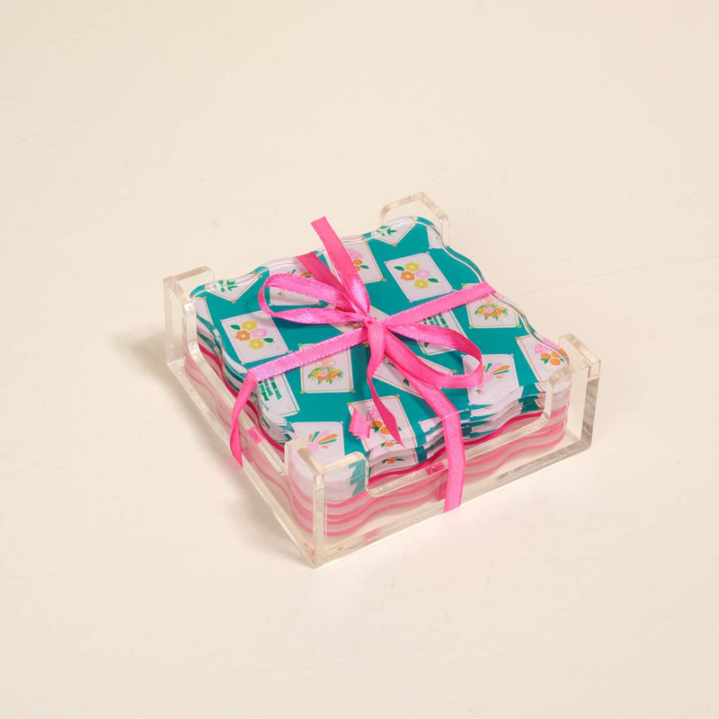 The Darling Effect - Table Talk Acrylic Coaster Set–It's Mahj Time