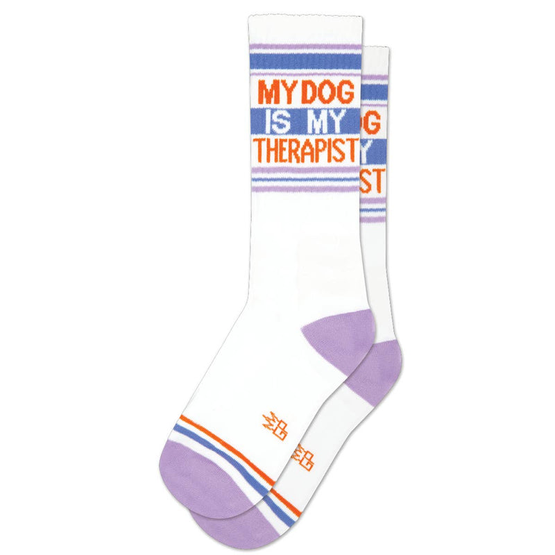 My Dog Is My Therapist Gym Crew Socks - Jennie Dots 
