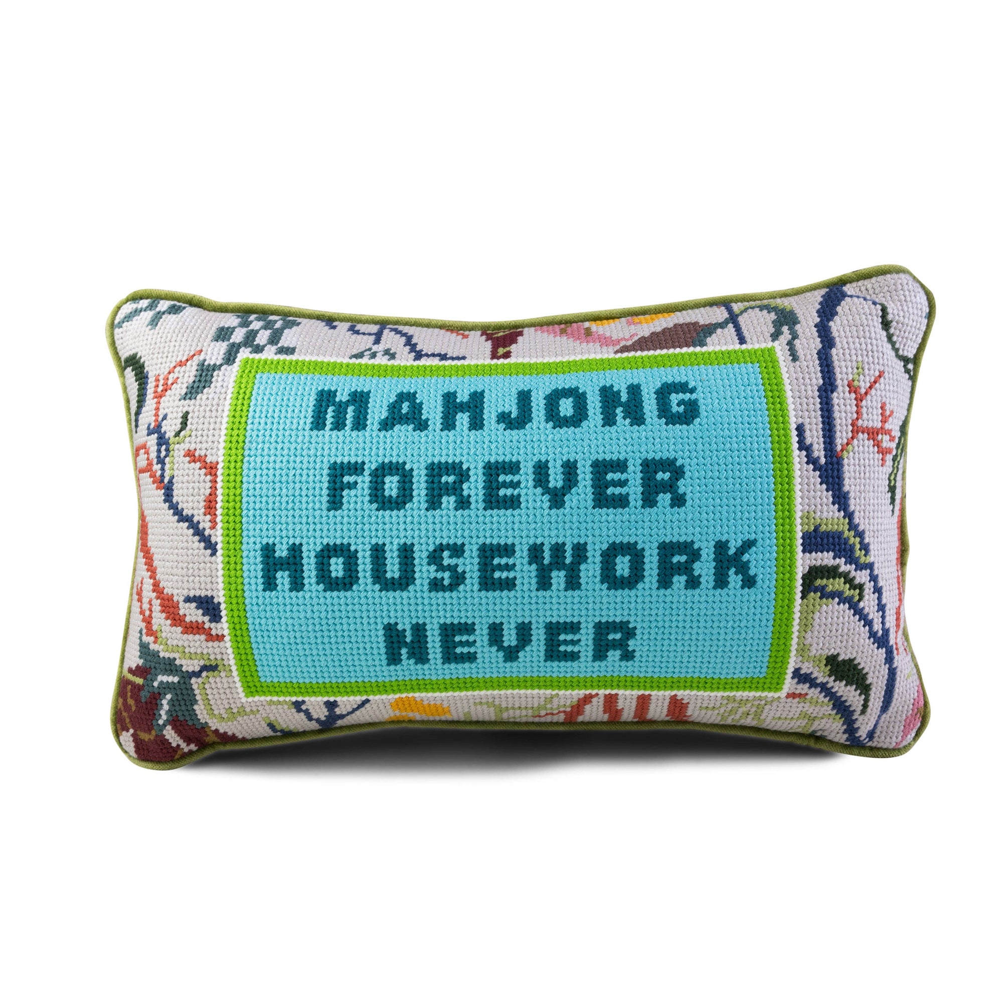 Furbish Studio - Mahjong Needlepoint Pillow - Jennie Dots
