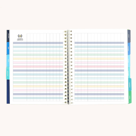 Simplified by Emily Ley - 2026-2027 Softcover Simplified Teacher Planner - Floral Stripe - Jennie Dots