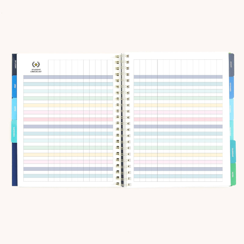 Simplified by Emily Ley - 2026-2027 Softcover Simplified Teacher Planner - Floral Stripe - Jennie Dots