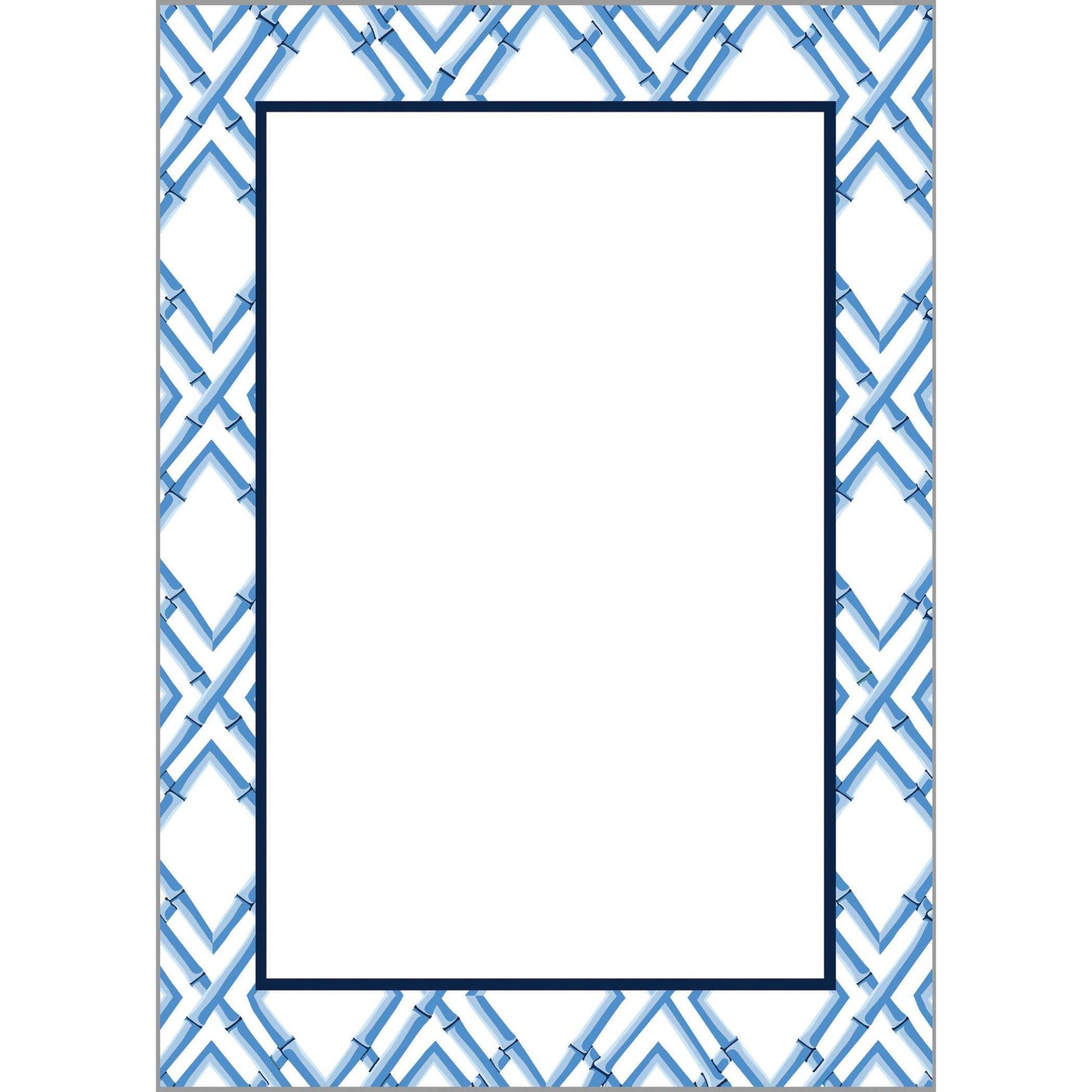 5"x7" Bamboo Trellis Notepad | China Blue - Jennie Dots