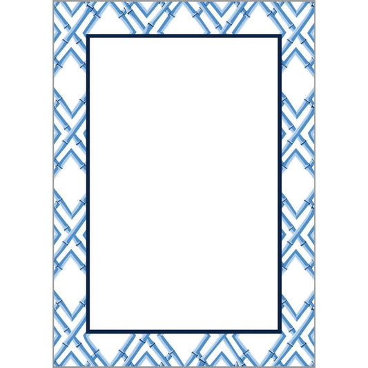 5"x7" Bamboo Trellis Notepad | China Blue by WH Hostess Social Stationery - Jennie Dots