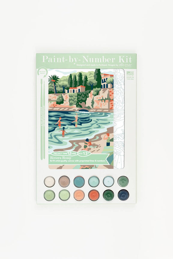 Elle Crée (She Creates) - Riviera Romp Paint-by-Number Kit - Jennie Dots 