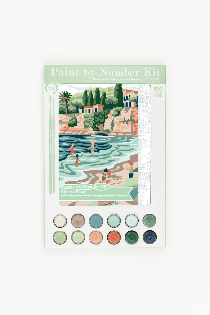 Elle Crée (She Creates) - Riviera Romp Paint-by-Number Kit - Jennie Dots 