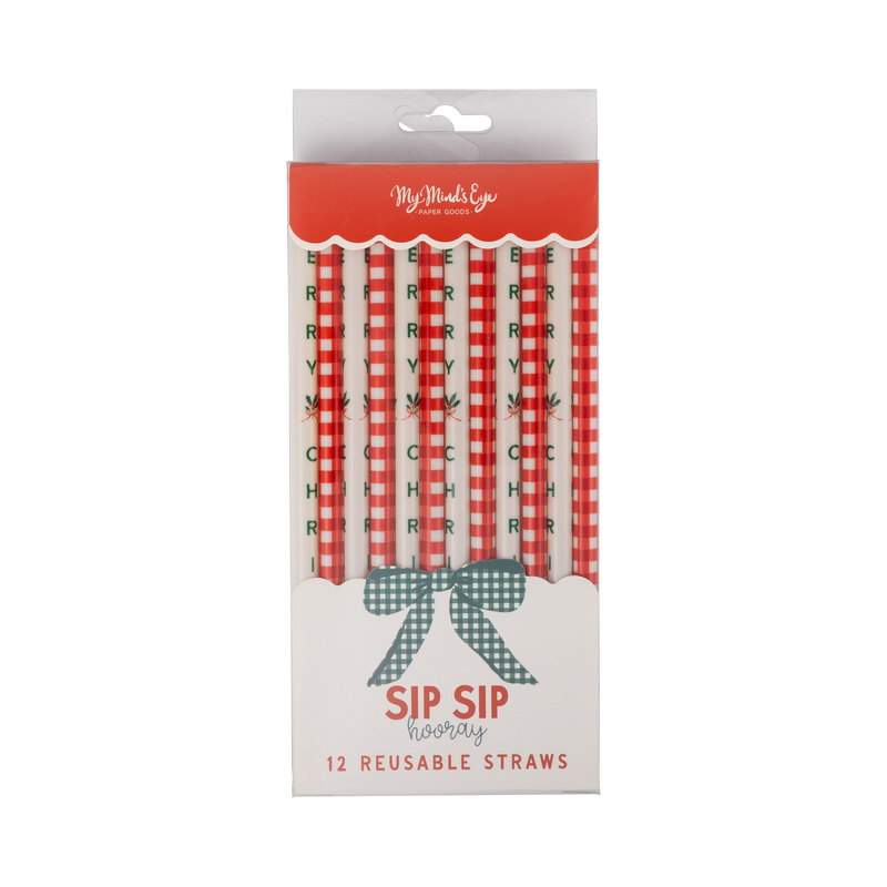 My Mind’s Eye - Gingham Merry Christmas Straws
