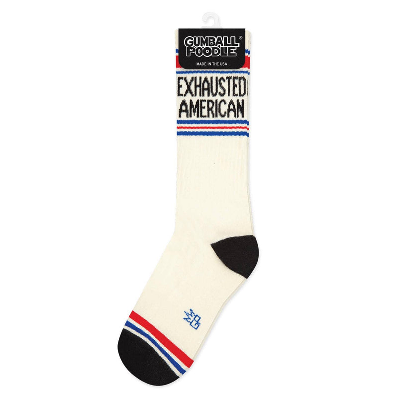 Gumball Poodle - Exhausted American Gym Crew Socks - Jennie Dots