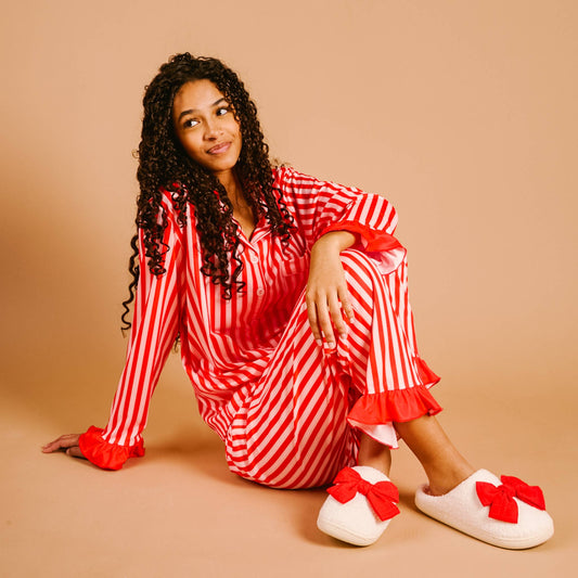 The Darling Effect Sweet Dreams Pajama Set-Peppermint Stripes