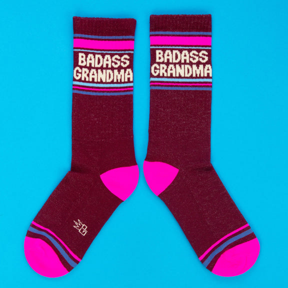 Gumball Poodle - Badass Grandma Gym Crew Socks - Jennie Dots