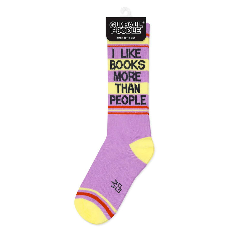 Gumball Poodle - I Like Books More Than People Gym Crew Socks