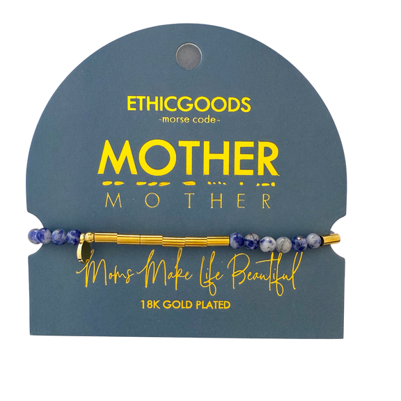 Morse Code Gold & Stone Beaded Bracelet | MOTHER - Jennie Dots 