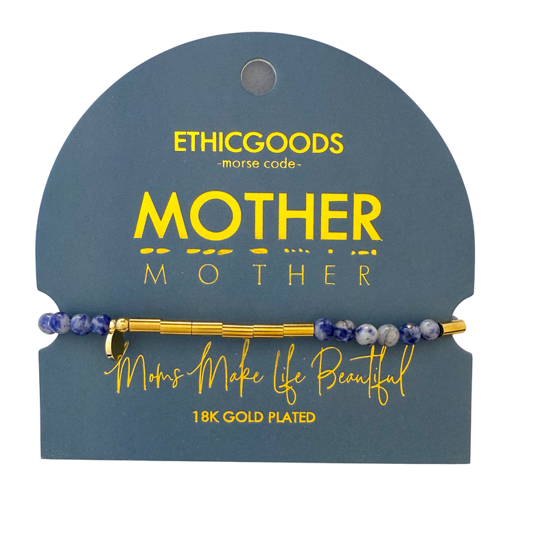 Morse Code Gold & Stone Beaded Bracelet | MOTHER - Jennie Dots 