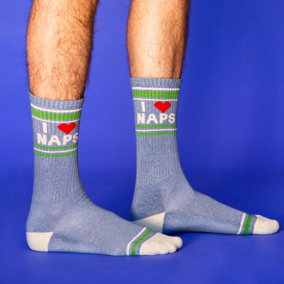 I ❤️ Naps Gym Crew Socks - Jennie Dots 