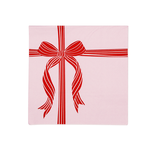 Bonjour Fête - RED & PINK PRESENT LARGE NAPKINS