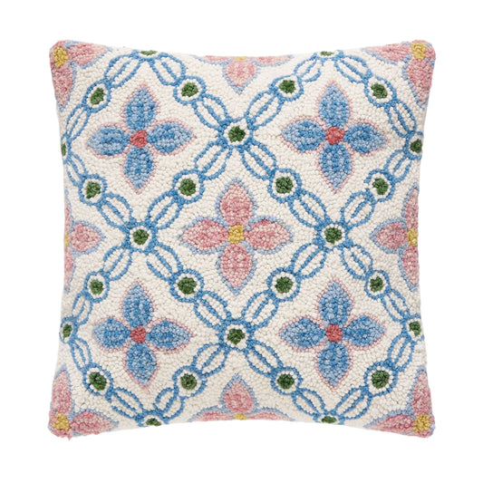 Vintage Floral Tile Hook Pillow - Jennie Dots 