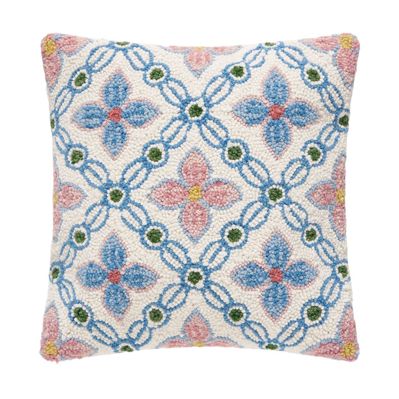 Vintage Floral Tile Hook Pillow - Jennie Dots 