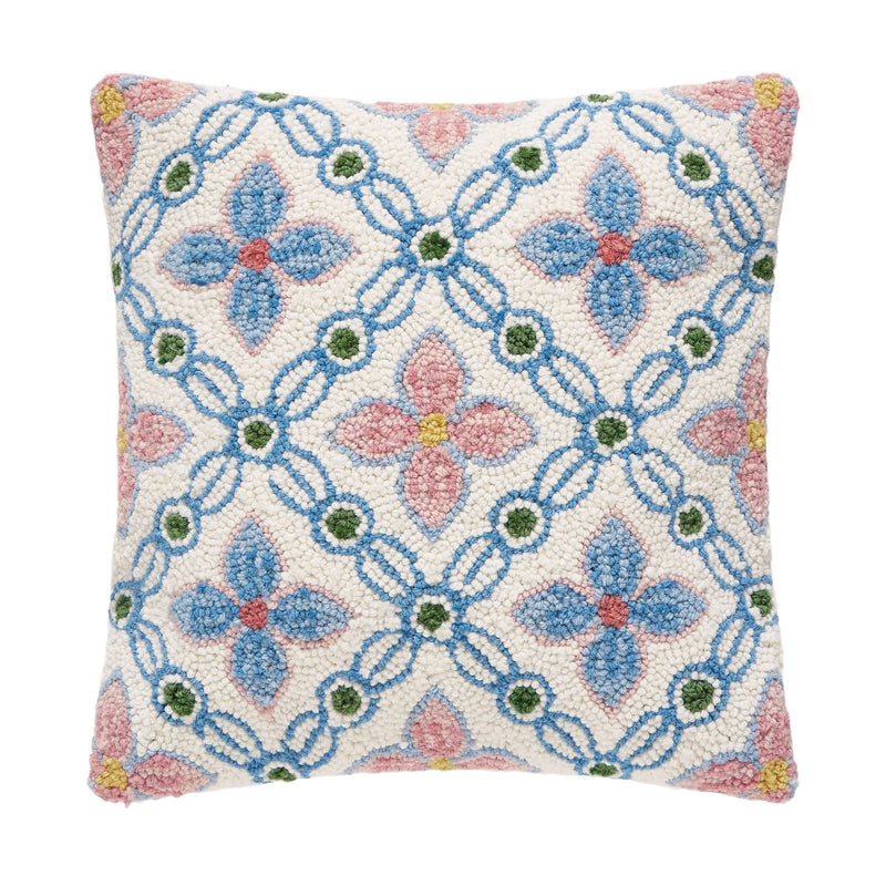 Vintage Floral Tile Hook Pillow - Jennie Dots 