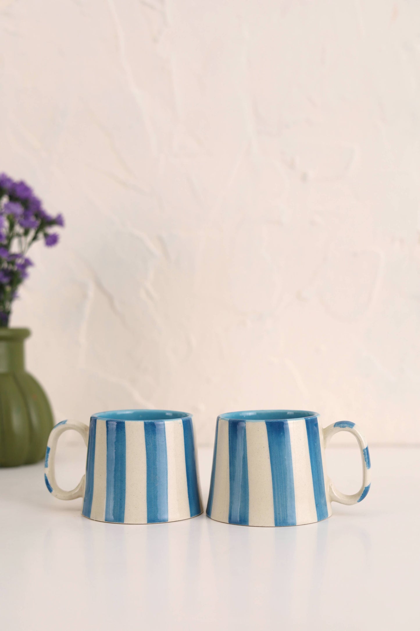 Ceramic Blue Stripe  Coffee cup- 220ml