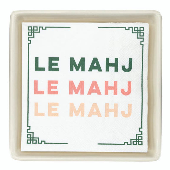 Santa Barbara Design Studio by Creative Brands - Ceramic Napkin Tray + Napkins - Le Mahj - Jennie Dots