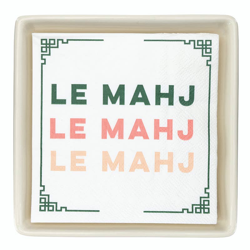 Santa Barbara Design Studio by Creative Brands - Ceramic Napkin Tray + Napkins - Le Mahj - Jennie Dots