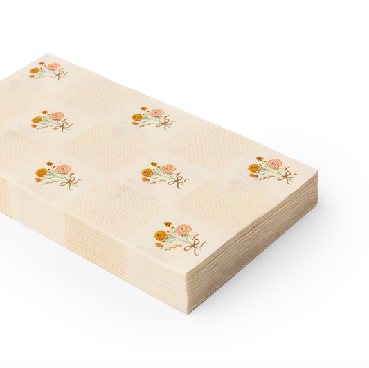Bonjour Fête - Cozy Fall Floral Guest Towels, 3-Ply (Set of 20)