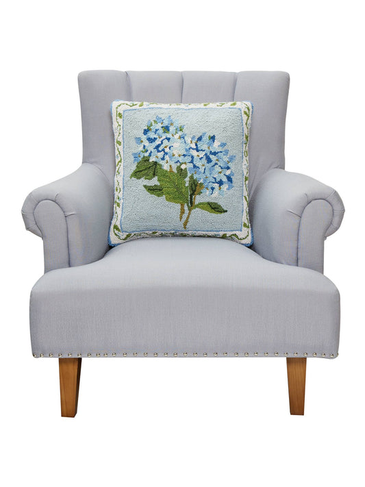 Peking Handicraft - Blue Hydrangea Hook Pillow - Sally Eckman Roberts - Jennie Dots 