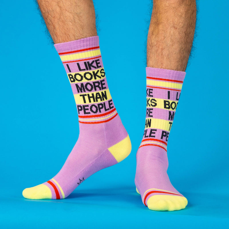 Gumball Poodle - I Like Books More Than People Gym Crew Socks