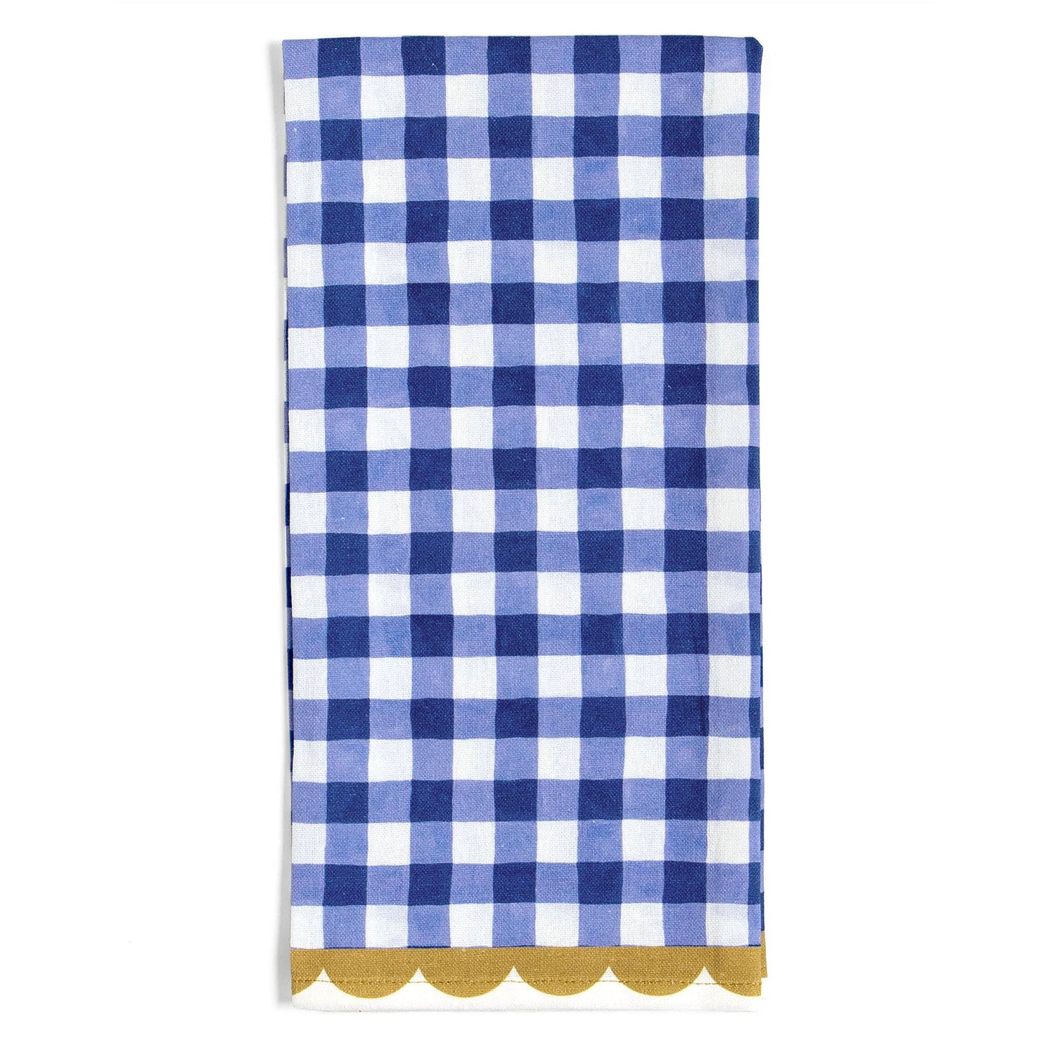 Paper Farm Press - Blue Gingham Scalloped Tea Towel