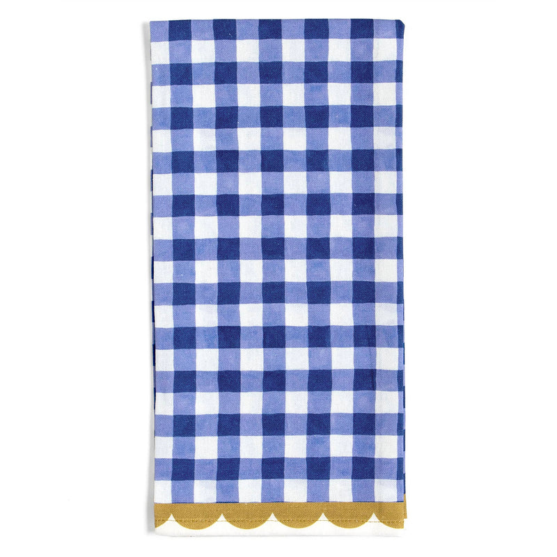 Paper Farm Press - Blue Gingham Scalloped Tea Towel