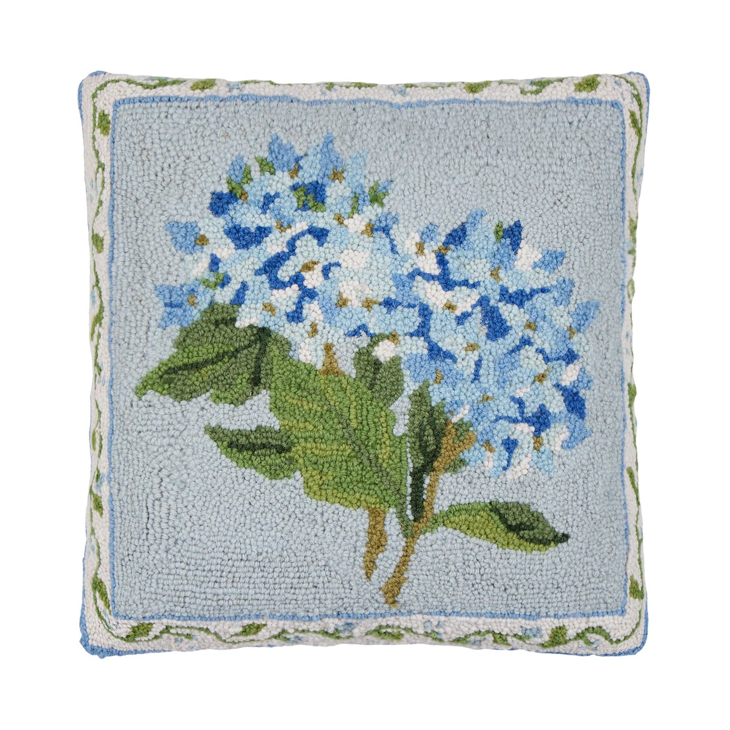 Peking Handicraft - Blue Hydrangea Hook Pillow - Sally Eckman Roberts - Jennie Dots 