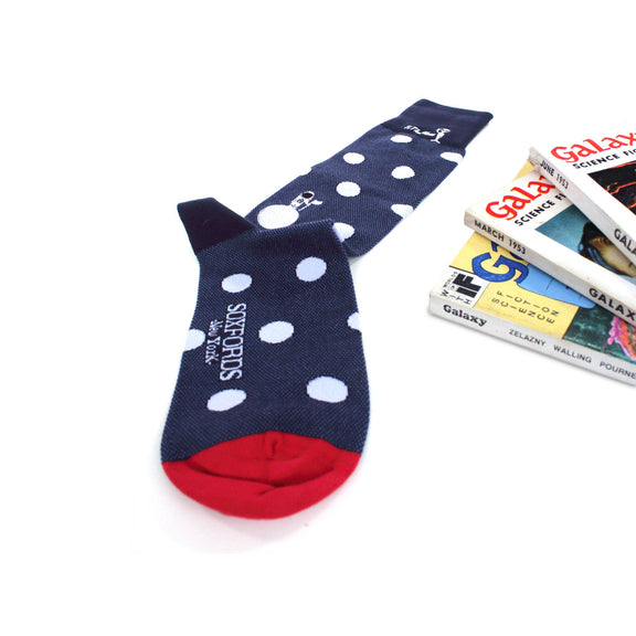 Soxfords - "To The Moon" - Outer Space Themed Men's Pima Socks - Jennie Dots 