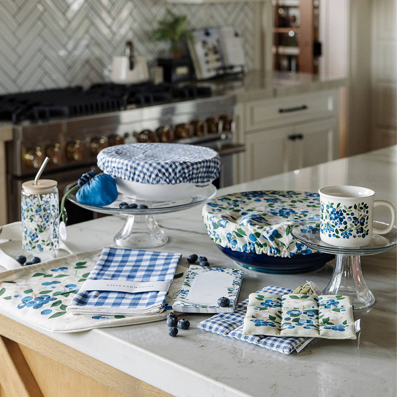 Paper Farm Press - Blue Gingham Scalloped Tea Towel