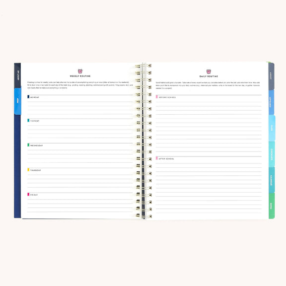 Simplified by Emily Ley - 2026-2027 Softcover Simplified Teacher Planner - Floral Stripe - Jennie Dots