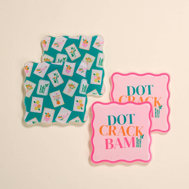 The Darling Effect - Table Talk Acrylic Coaster Set–It's Mahj Time