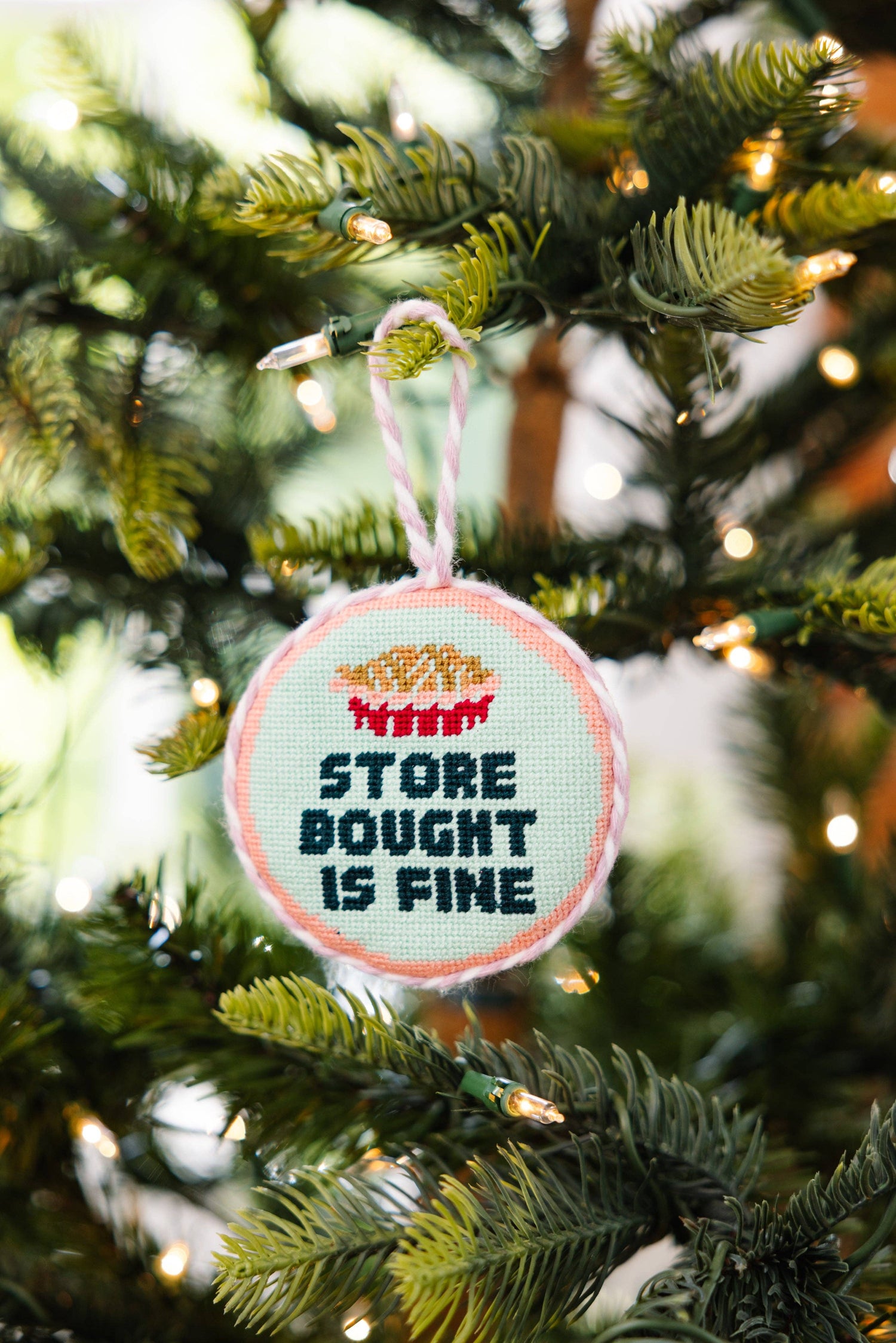Furbish Studio - Needlepoint Ornament - Store Bought - Jennie Dots
