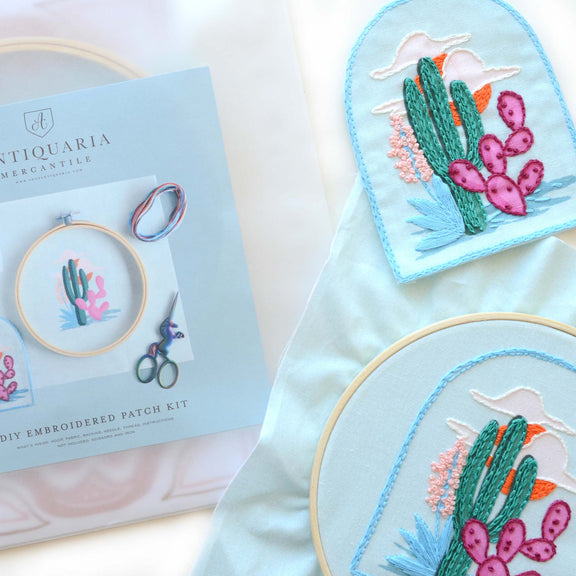 DIY Kit: Cactus Embroidery Patch Kit - Jennie Dots 