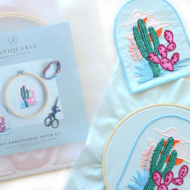 DIY Kit: Cactus Embroidery Patch Kit - Jennie Dots 