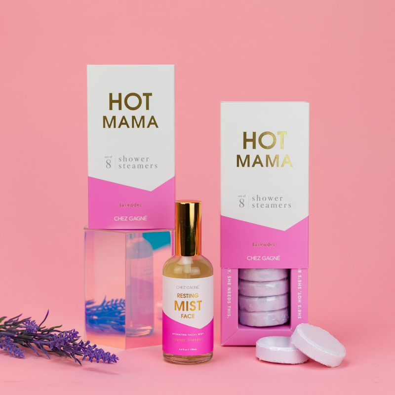 Chez Gagné - Hot Mama - Shower Steamer Gift Set for Mom, Lavender