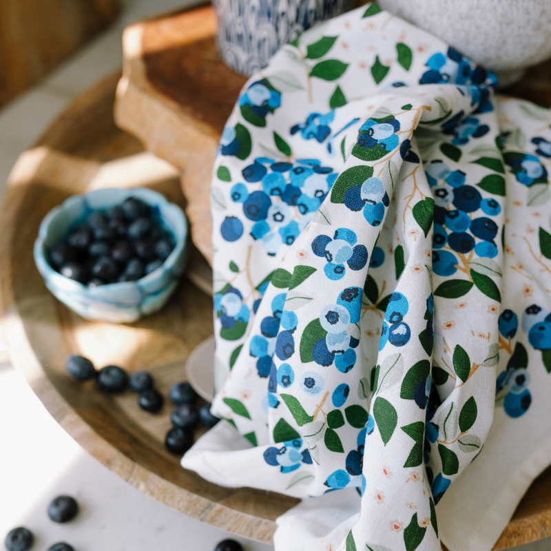 Paper Farm Press - Blueberry Field Tea Towel