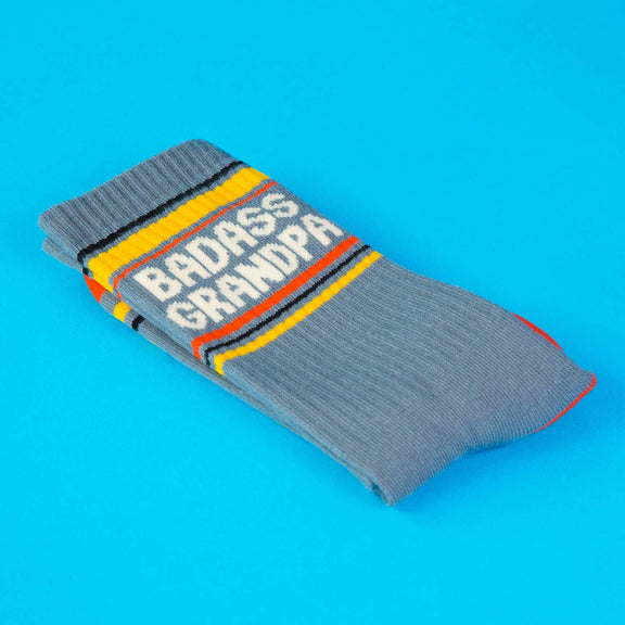 Gumball Poodle - Badass Grandpa Gym Crew Socks - Jennie Dots